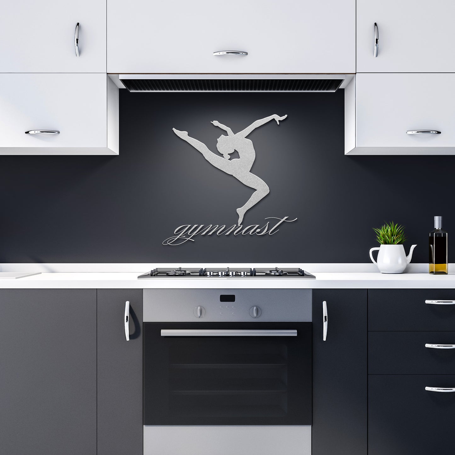 Gymnast Metal Wall Sign – Die-Cut Leaping Gymnast Decor for Home, Gym, or Gift | Powder-Coated Steel