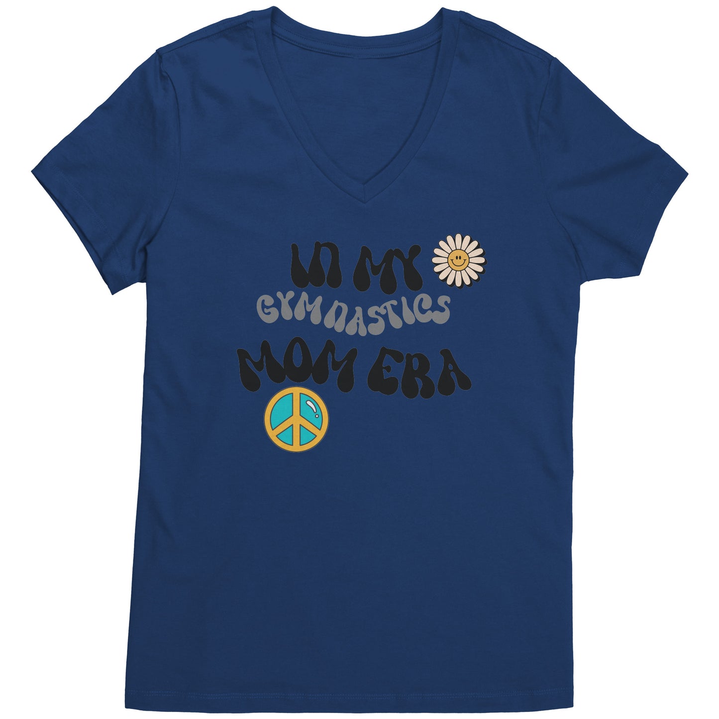 Royal Blue Colored In my gymnastics mom era t-shirt, gymnastics mama t-shirt Retro Font