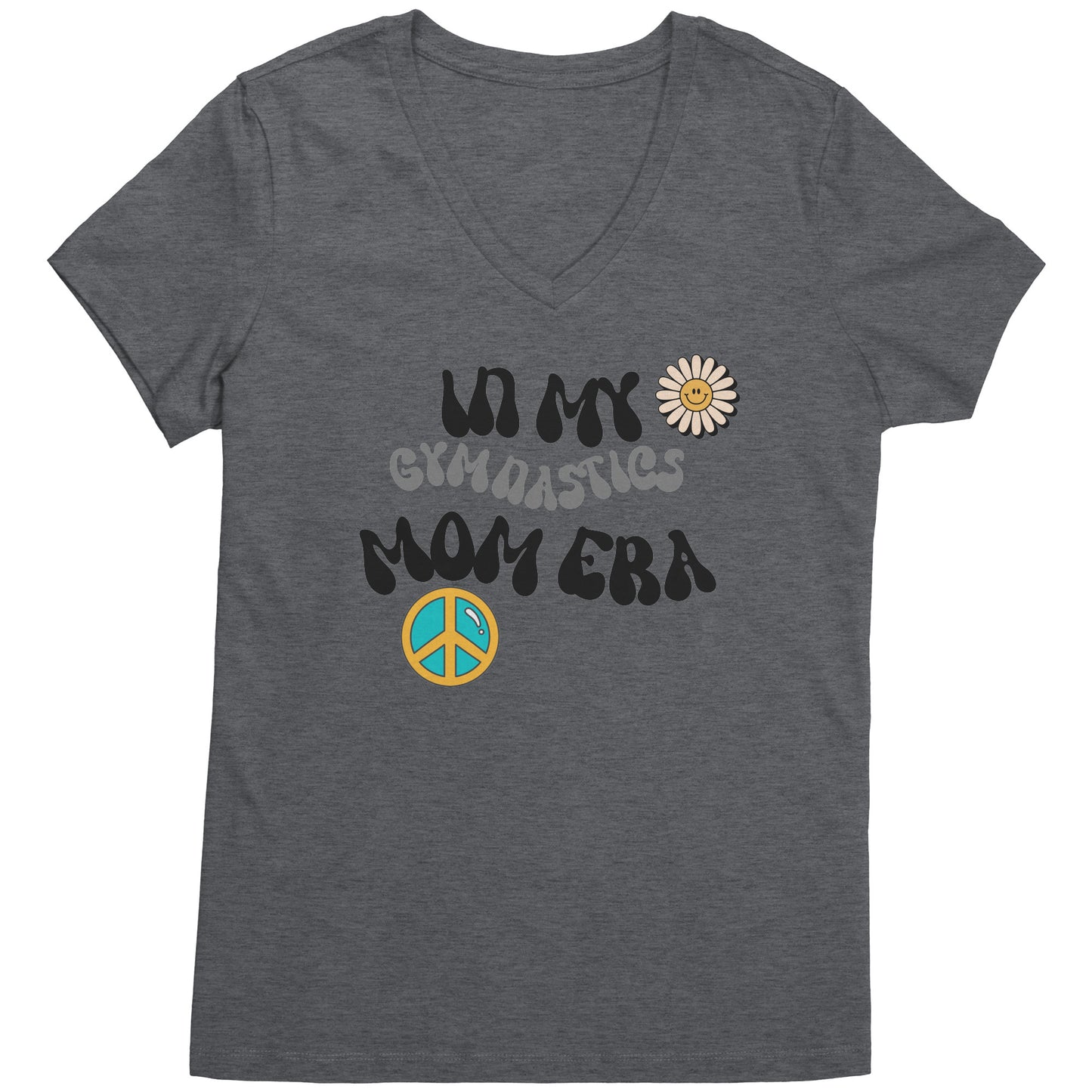 Heather Grey Colored In my gymnastics mom era t-shirt, gymnastics mama t-shirt Retro Font