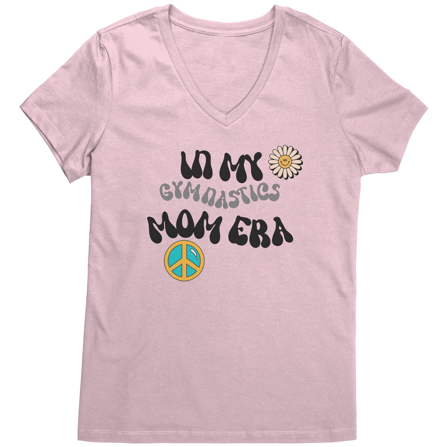 Light Pink Colored In my gymnastics mom era t-shirt, gymnastics mama t-shirt Retro Font