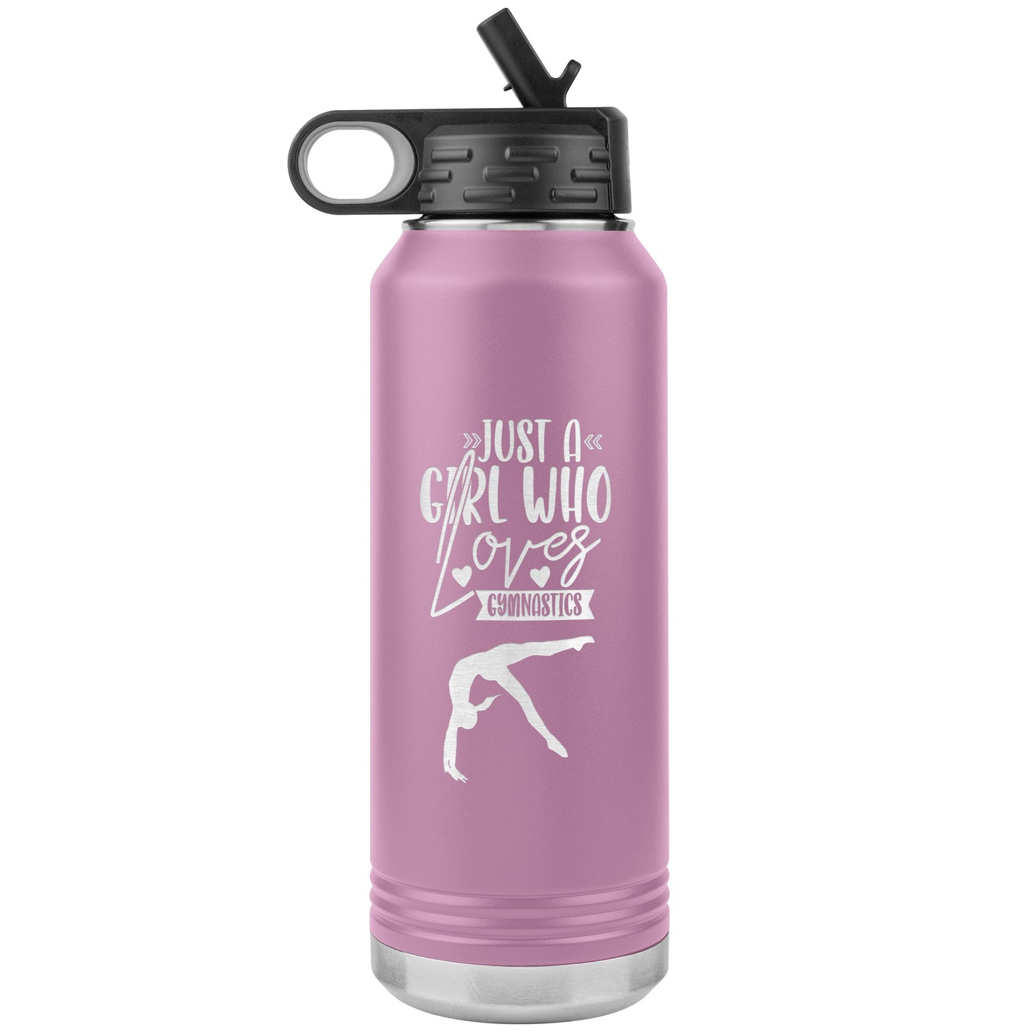 Light Pink Just a Girl Who Loves Gymnastics Insulated Water Bottle