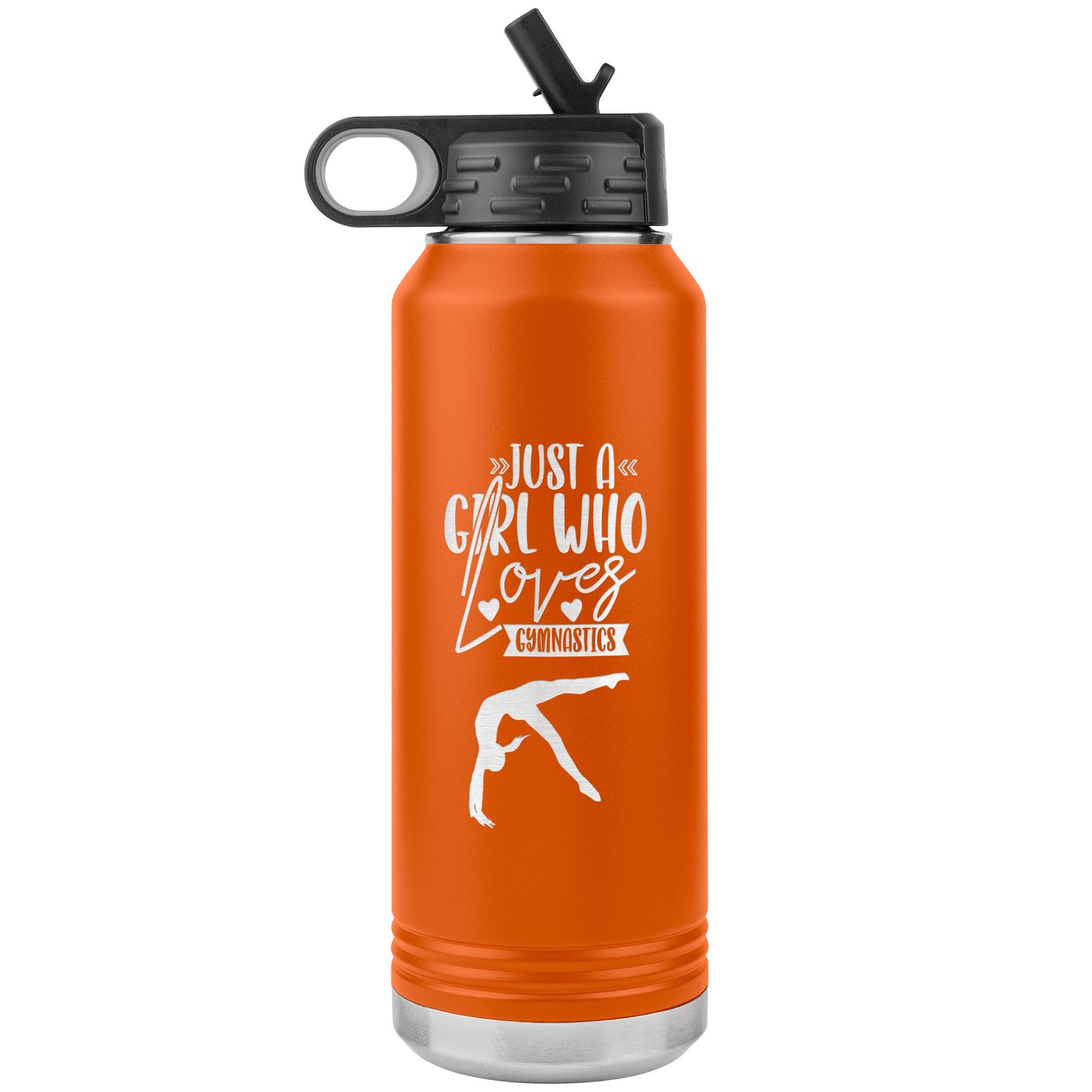 Orange Just a Girl Who Loves Gymnastics Insulated Water Bottle