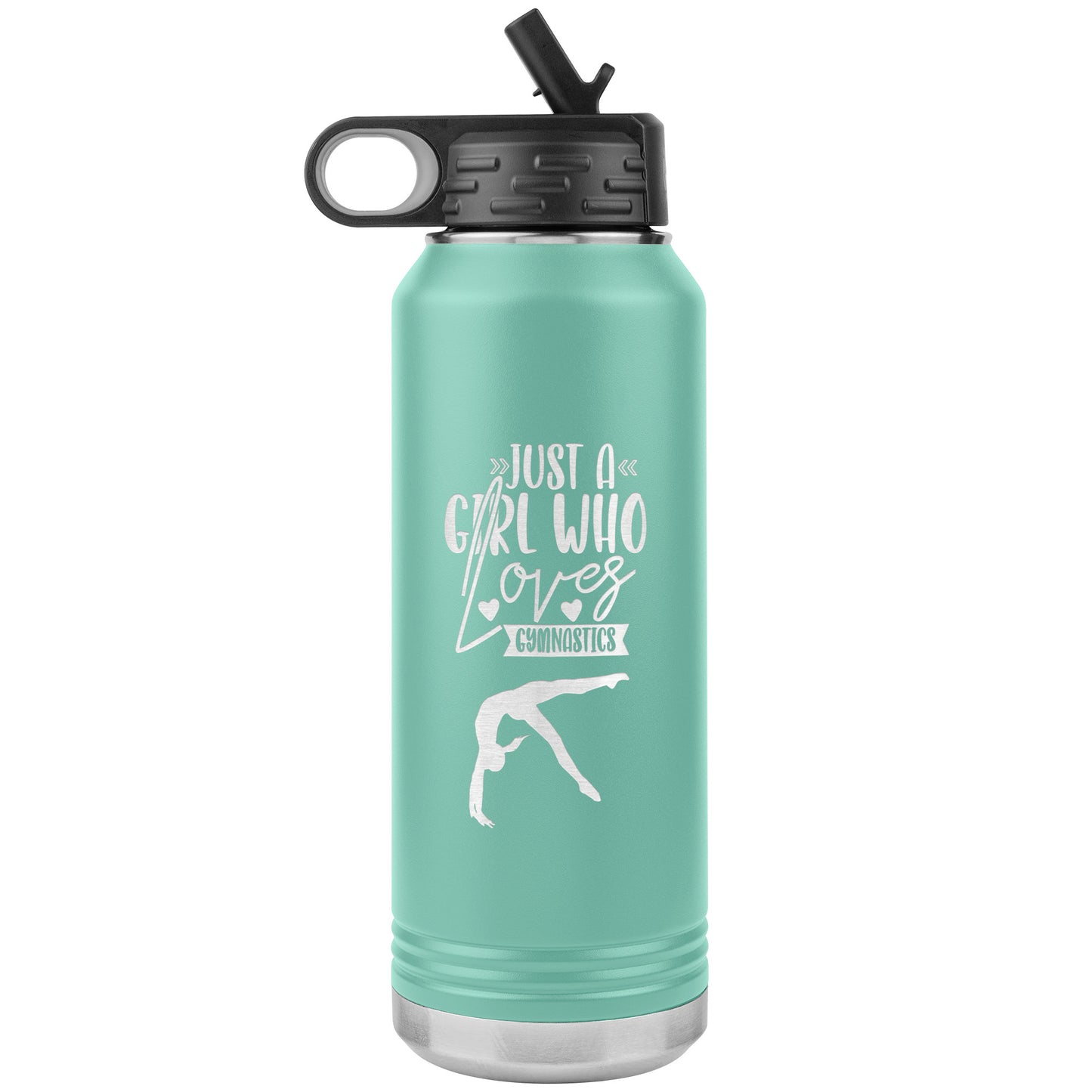 Teal Just a Girl Who Loves Gymnastics Insulated Water Bottle