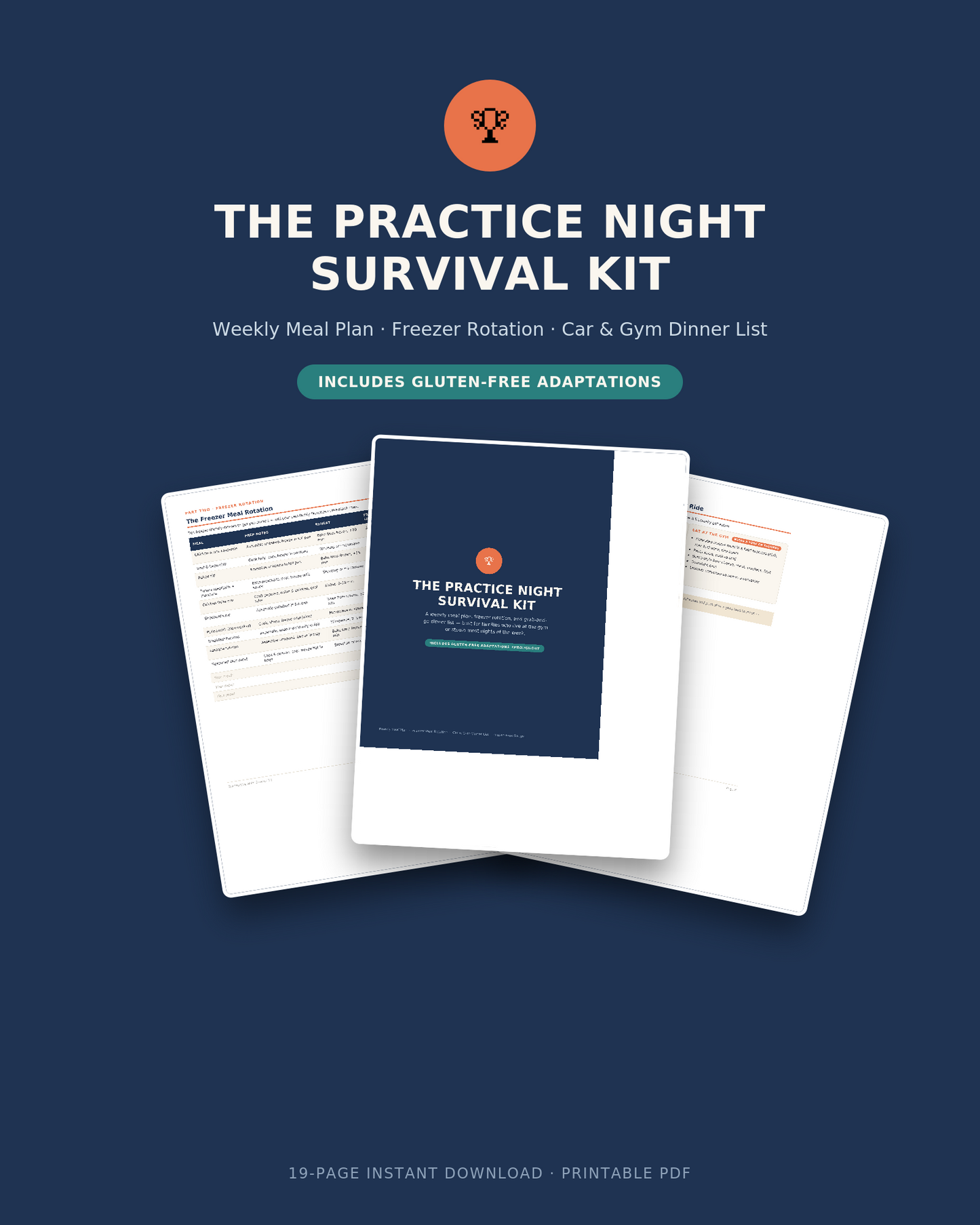 The Practice Night Survival Kit — Meal Planner, Freezer Meal Rotation & Recipes for Sports Families (Gluten-Free Adaptations Included) — Digital PDF Download