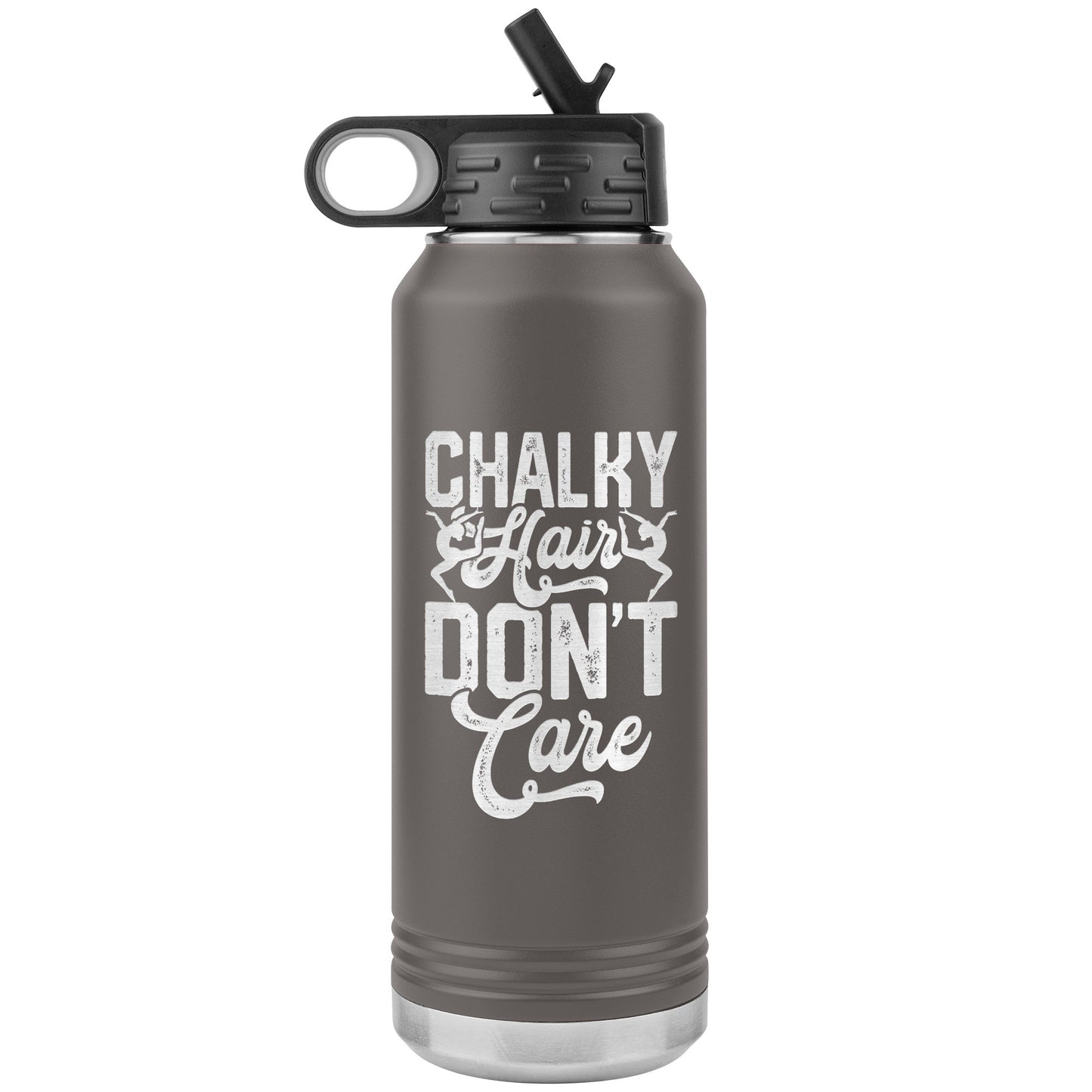 Pewter Chalky Hair Don't Care Gymnastics Stainless Steel Water Bottle
