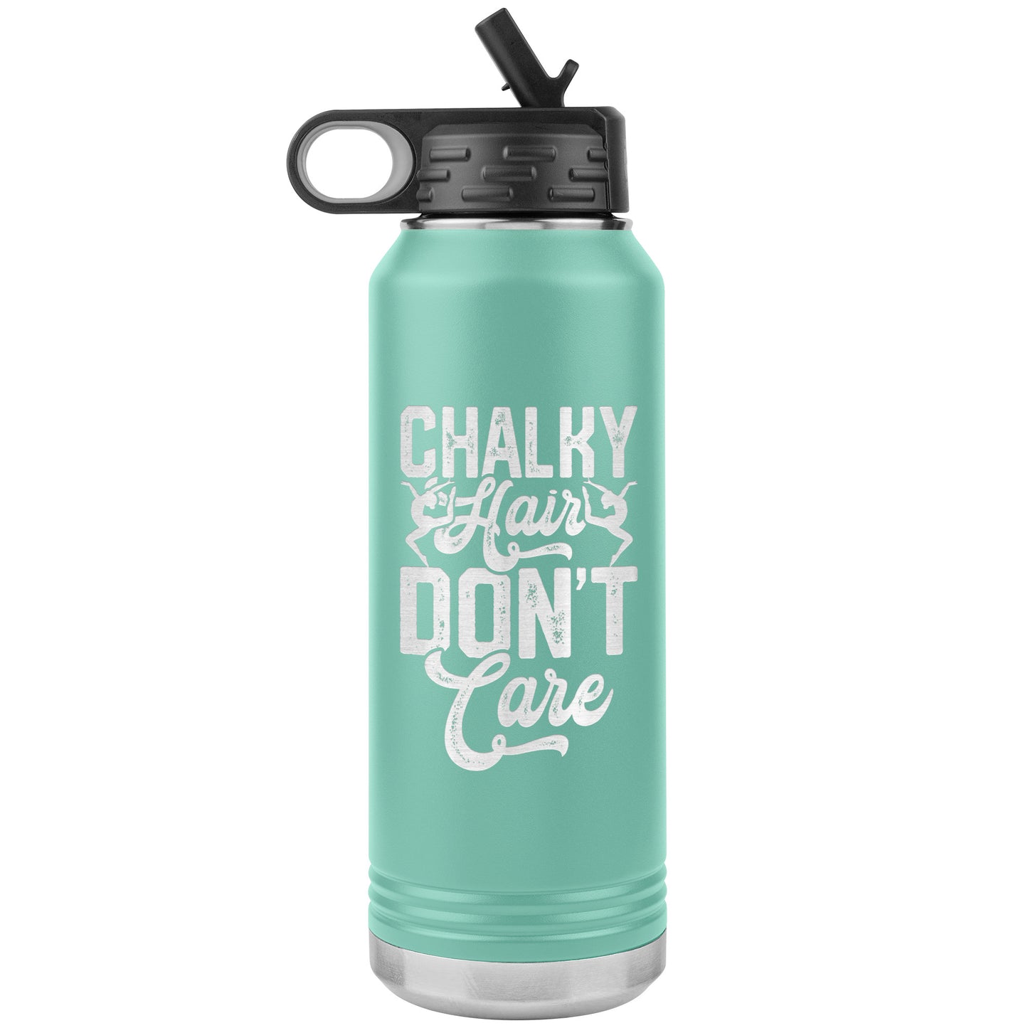 Teal Chalky Hair Don't Care Gymnastics Stainless Steel Water Bottle