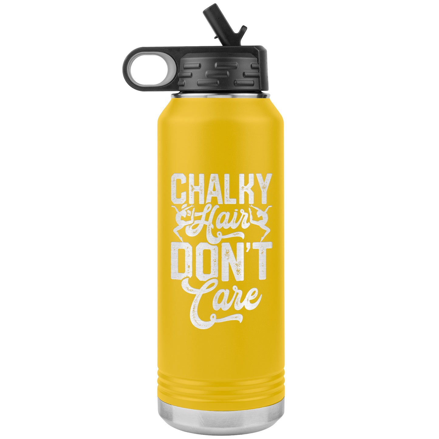 Yellow Chalky Hair Don't Care Gymnastics Stainless Steel Water Bottle