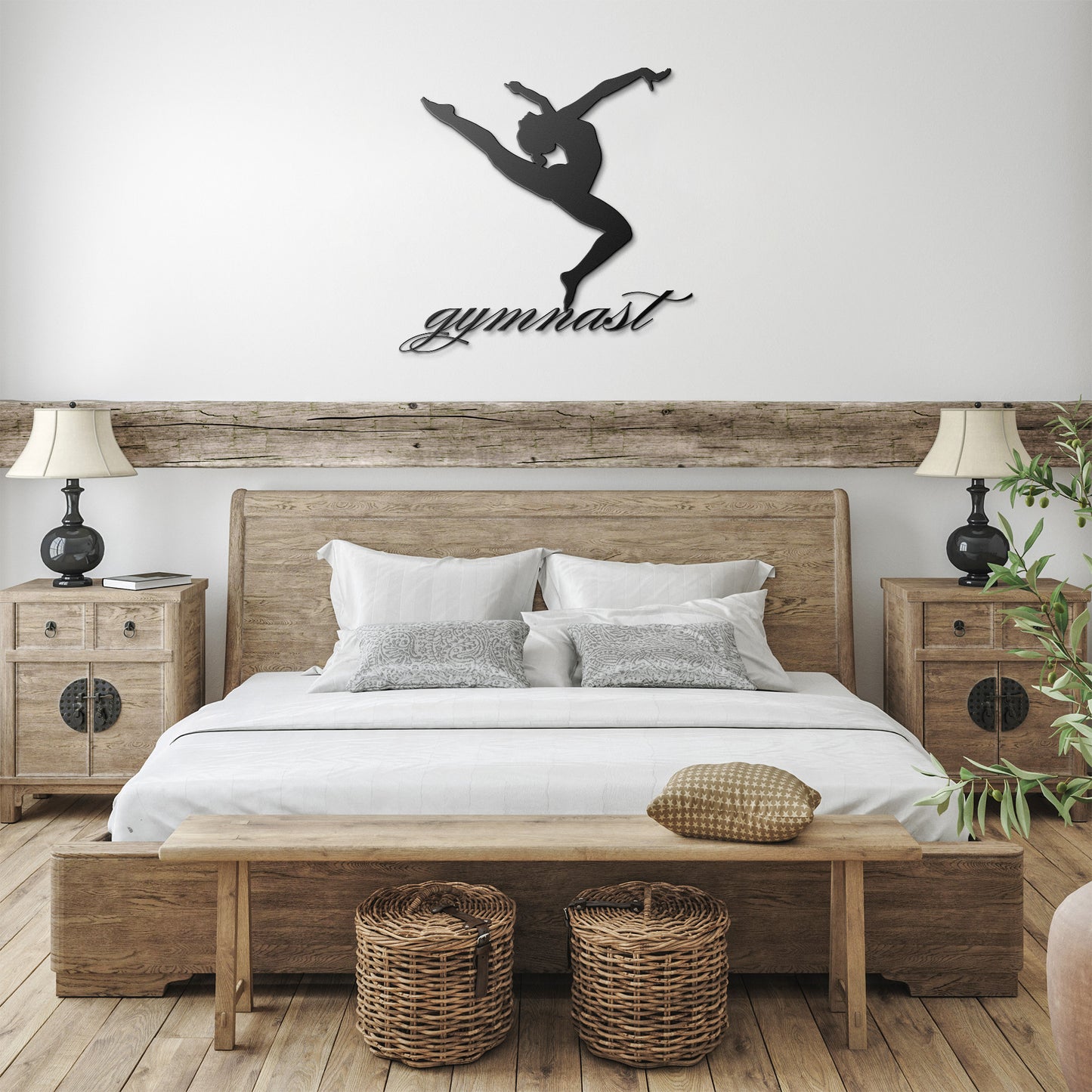 Gymnast Metal Wall Sign – Die-Cut Leaping Gymnast Decor for Home, Gym, or Gift | Powder-Coated Steel