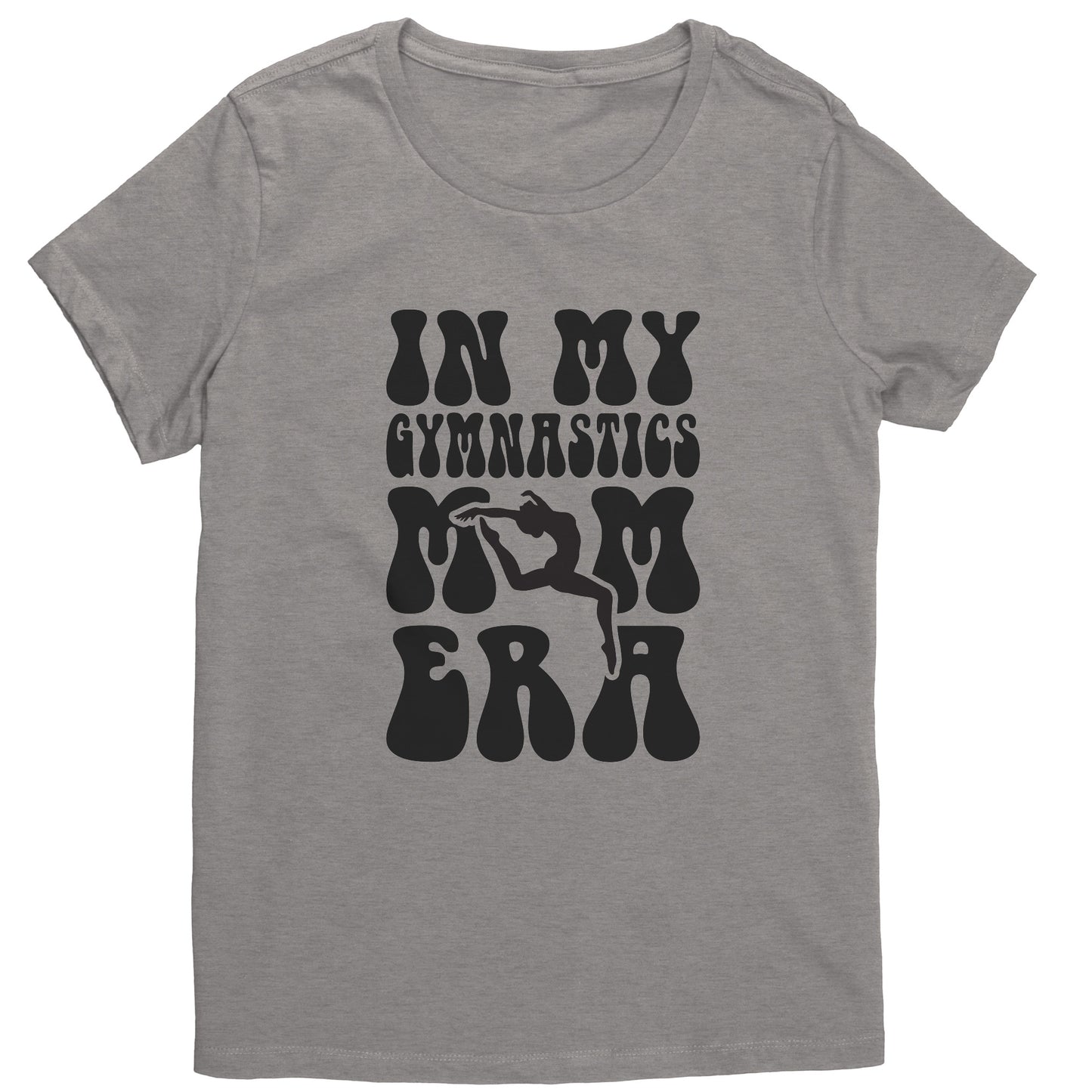 Silver In My Gymnastics Mom Era Women's Hoodie with black bubble font 