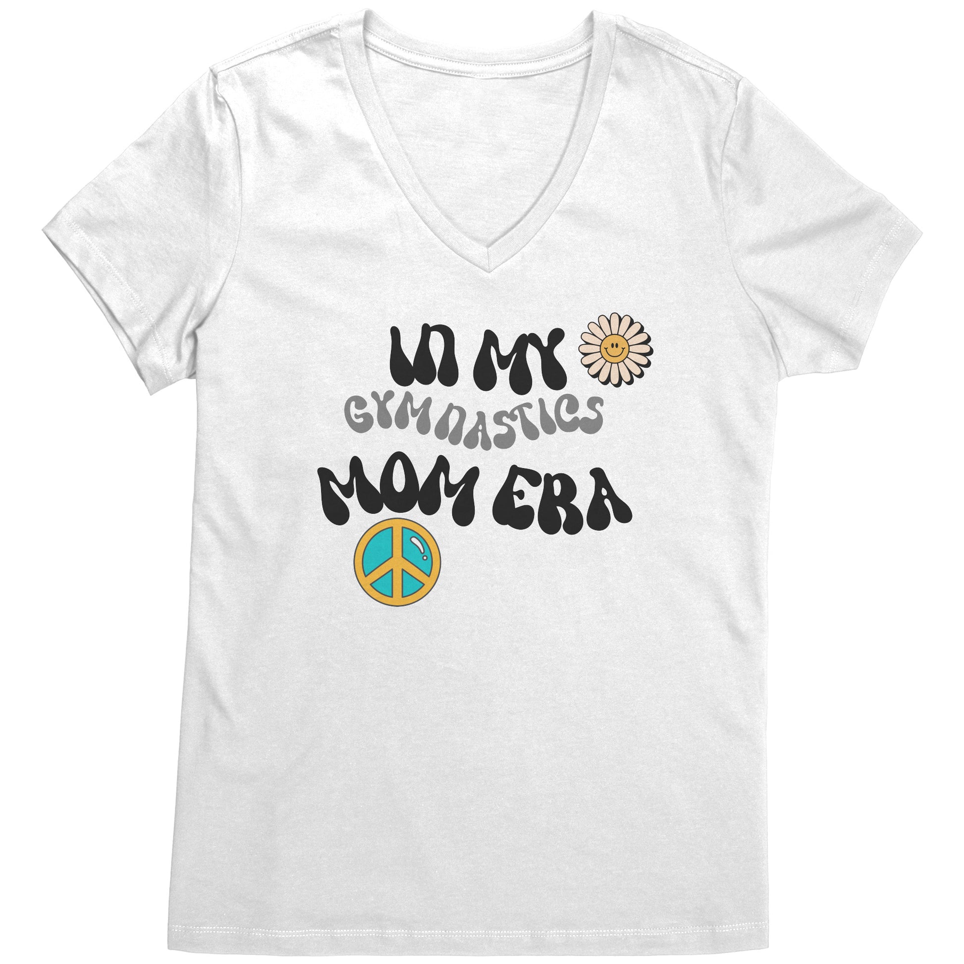 White Colored In my gymnastics mom era t-shirt, gymnastics mama t-shirt Retro Font 