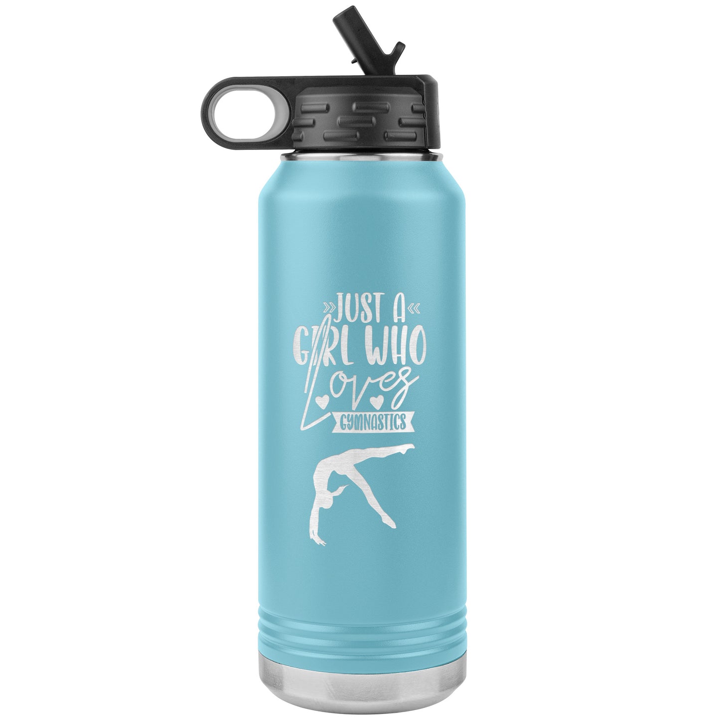 Light Blue Just a Girl Who Loves Gymnastics Insulated Water Bottle