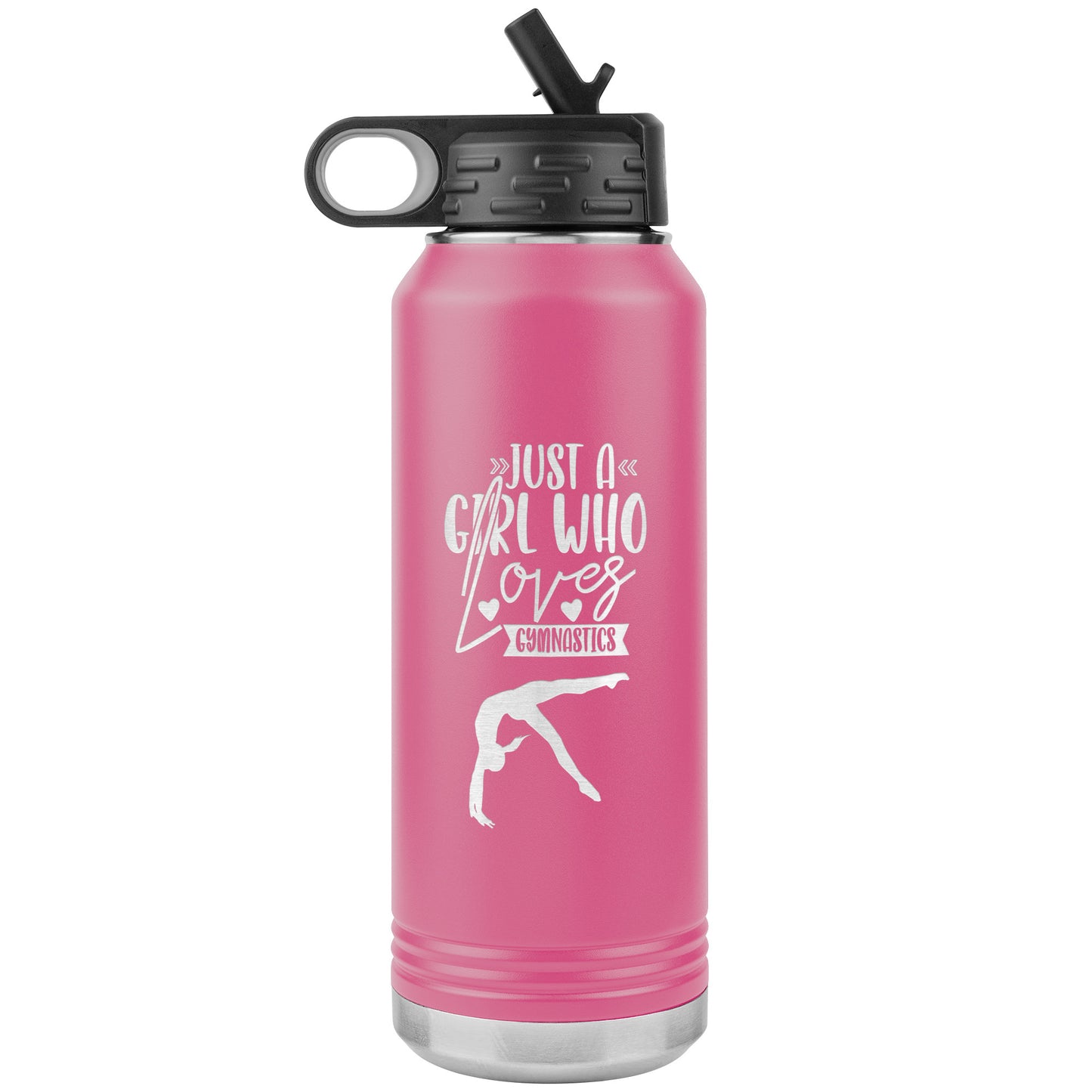 Pink Just a Girl Who Loves Gymnastics Insulated Water Bottle