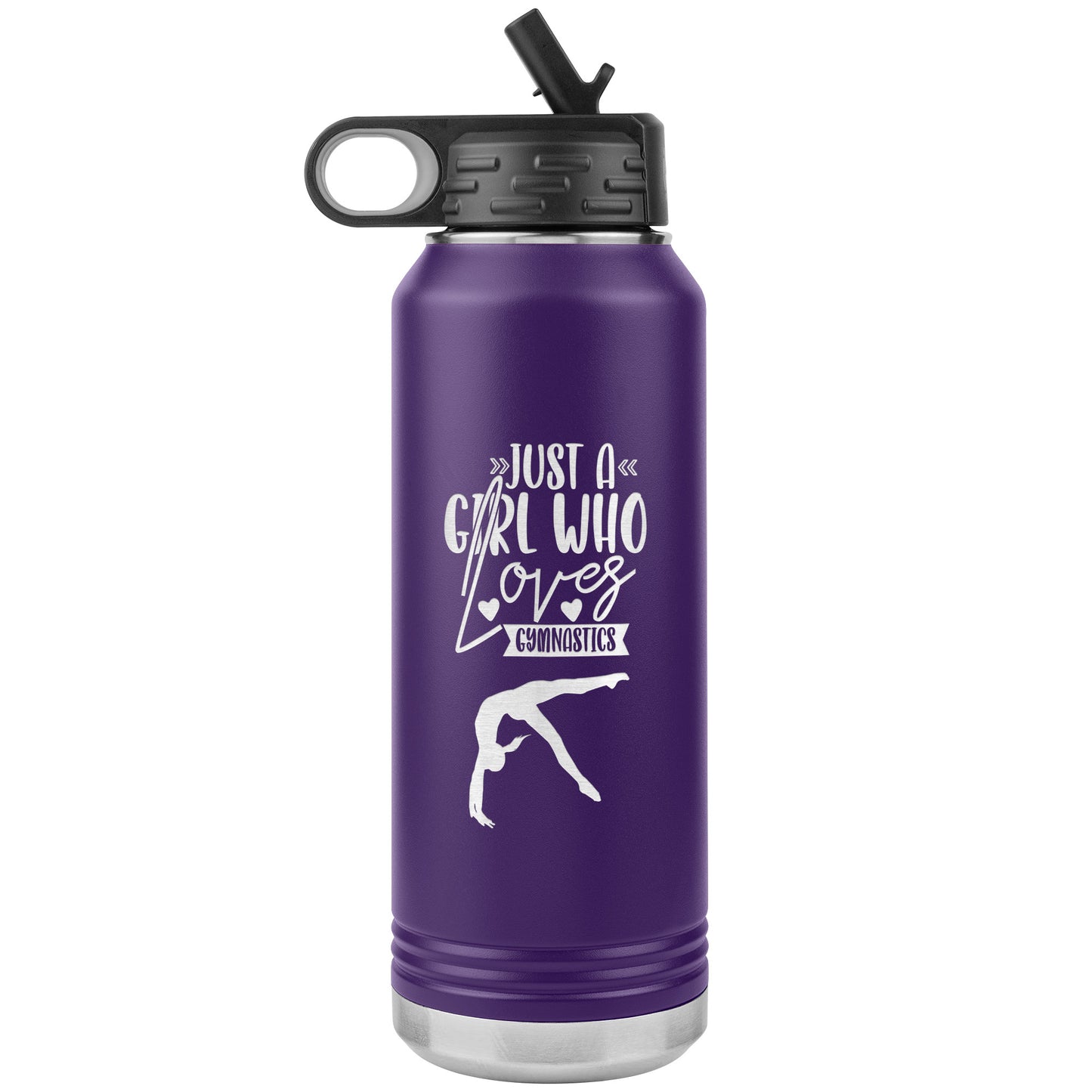 Purple Just a Girl Who Loves Gymnastics Insulated Water Bottle