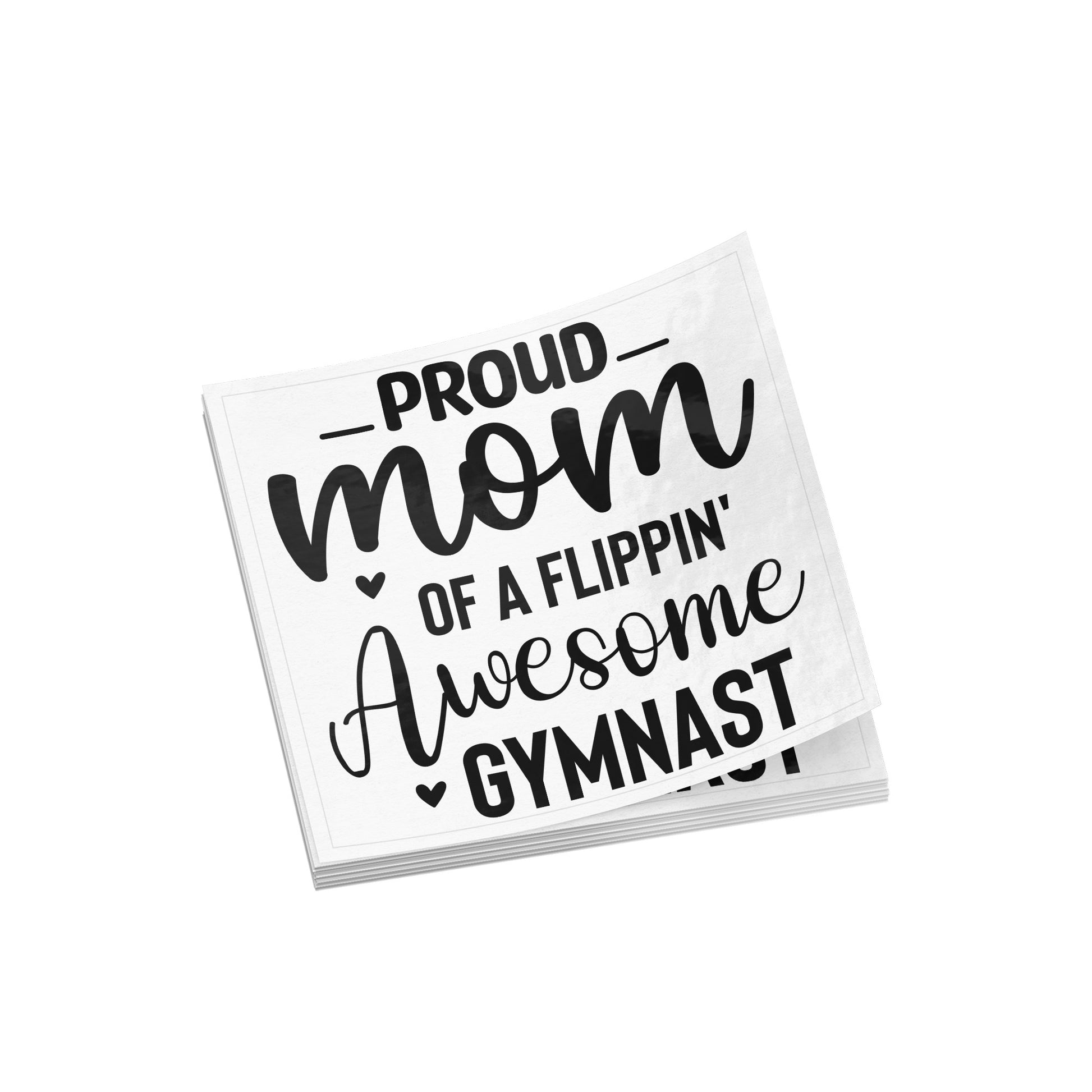  Proud Mom of a Flippin Awesome Gymnast square stickers